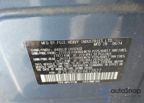 2015 Subaru Forester 2.5I Premium from USA, damaged, VIN JF2SJADC4FH472827